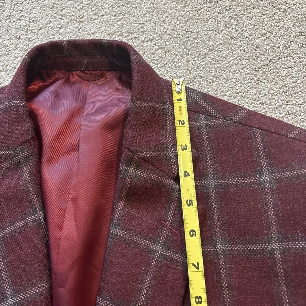 John Cena David Alan Dormeuil Woodland Blazer Mens Wool Two Button England Red